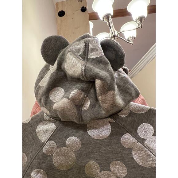 Gap Baby Disney Hoodie – Silver Mickey Mouse Print – Size 12-18 Months - Picture 3 of 9